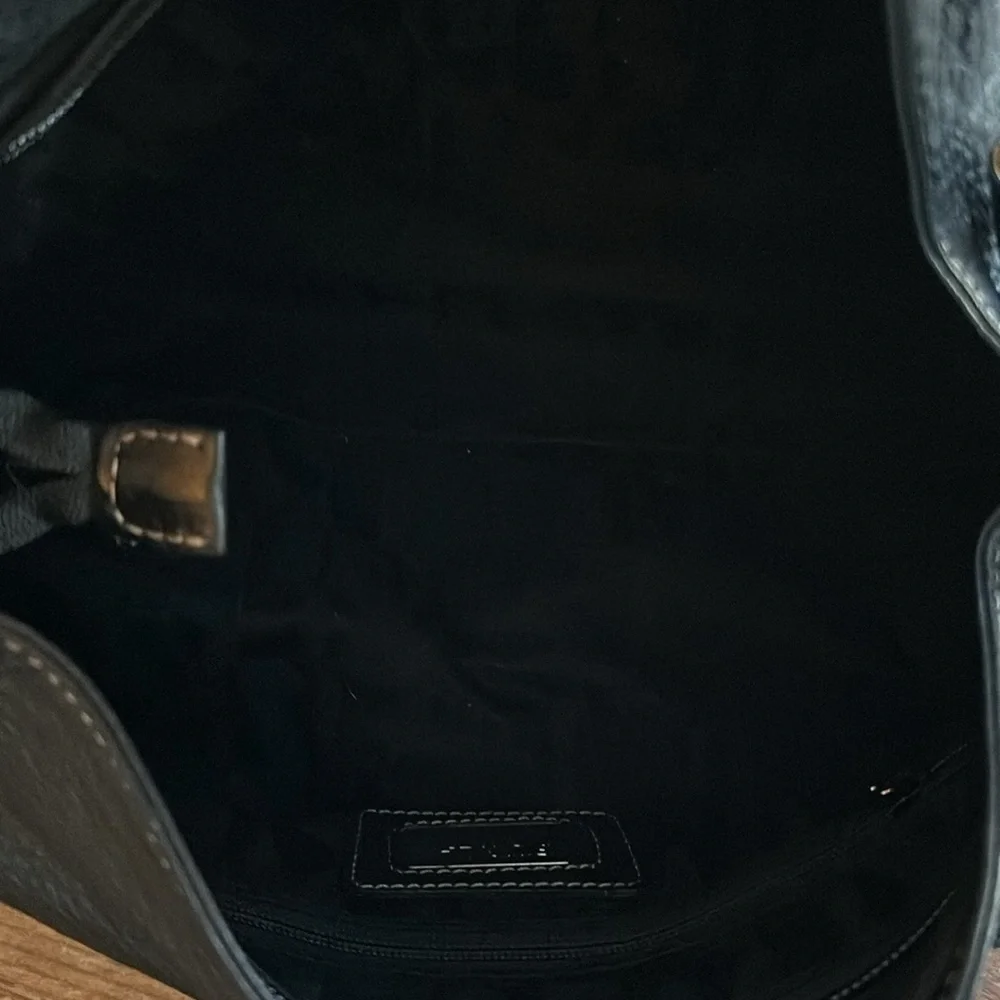 FURLA Black Pebbled Leather Hobo Bag